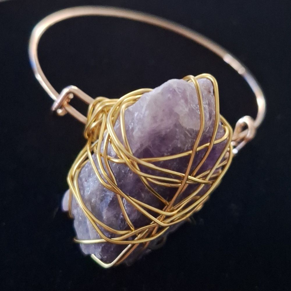 Expandable Bangle Adjustable Gem Stone Bracelet
